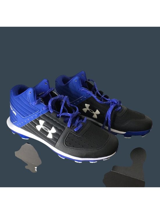 Under Armour Youth Baseball Cleats Size 11.5 Black & Blue Synthetic main image 9